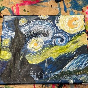 A remake of “The starry night” by Van Gogh.